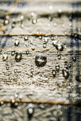 water drops on a metal surface