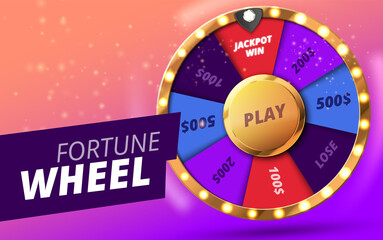 Colorful wheel of luck or fortune infographic. Vector illustration. Online casino background. Vector illustration