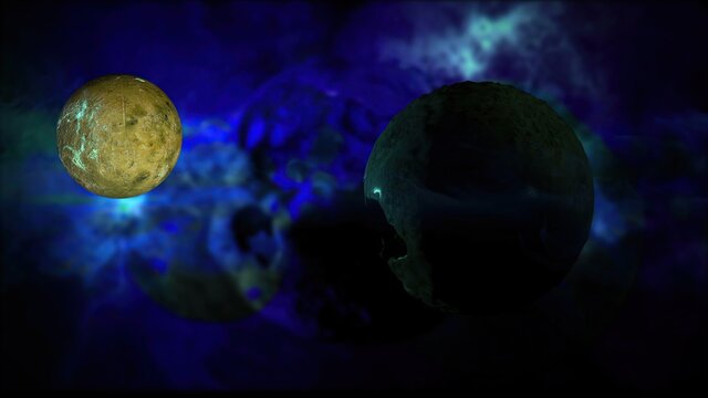 3d illustration - Two Planets Collide