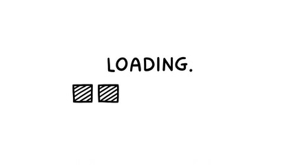 Loading bar doodle, hand drawn animated blocks background