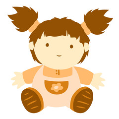 Doll baby little cute girl cartoon illustration