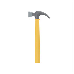 Hammer tool icon on white background. Handyman tool for home repair. Flat style, vector illustration. 