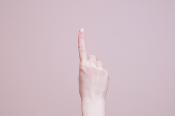 hand showing one finger