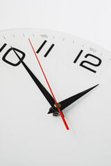 white clock, closeup