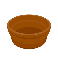 Brown Bowl. Bowl on white background. bowl vector.