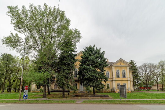 Čoka, Serbia - May 01, 2021: Lederer Castle, also known as "Marcibanji" Castle, is located in Choka, built after 1781. There is a castle in the park, a cultural monument of great importance.