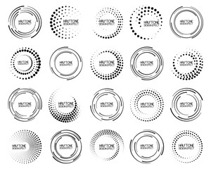Speed halftone geometric lines in circle form.