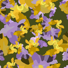 UFO camouflage of various shades of yellow, violet and green colors
