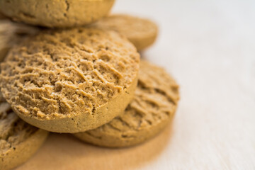 Delicious cookies biscuits close-up on the table