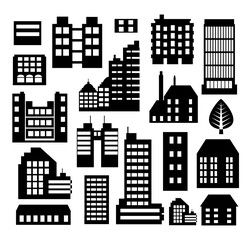 Obraz premium Set of silhouettes Architecture vector illustration city for business