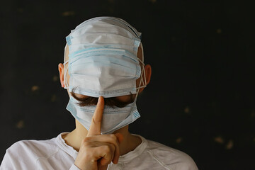 mustache mask pandemic concept humor, coronavirus protection funny