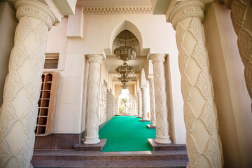 The central mosque in the El Dahar area of ​​the city of Hurghada, Egypt. Inside view