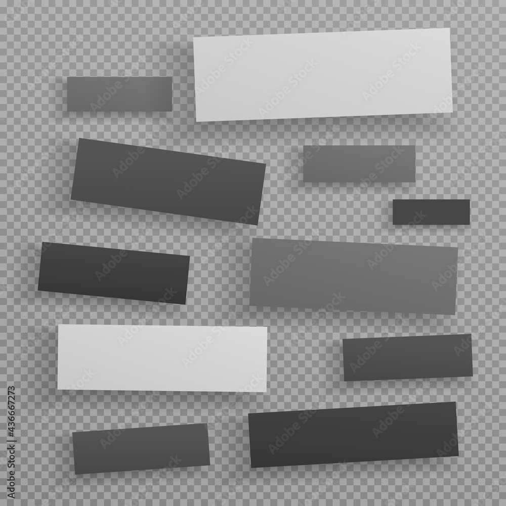 Aufkleber white and grey different size rectangular shapes with shadow are on squared background for your text