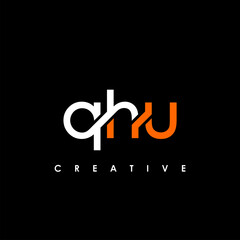 QHU Letter Initial Logo Design Template Vector Illustration