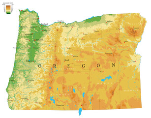 Oregon physical map - 436667676