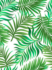 Tropical palm print. Vector jungle illustration. Pattern summer design.