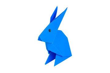 A rabbit made with small craft paper and nicely placed on a paper background