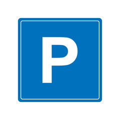 Parking sign icon simple design