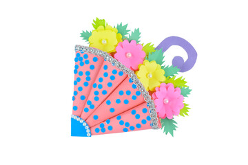 Birthday card made with small craft paper and nicely placed on a paper background