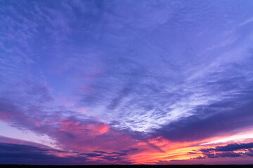 Colorful sunset in the evening