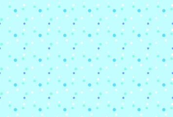 水色の水玉模様のシームレスの背景イラスト