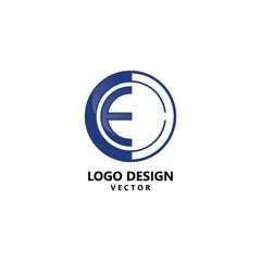 Modern Round E Logo Design Vector