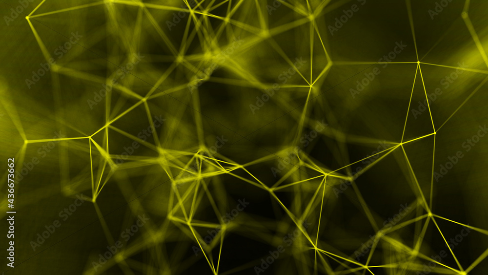 Poster Network connection system.Background with connection dots and lines. Big data vizualization. 3d rendering. 