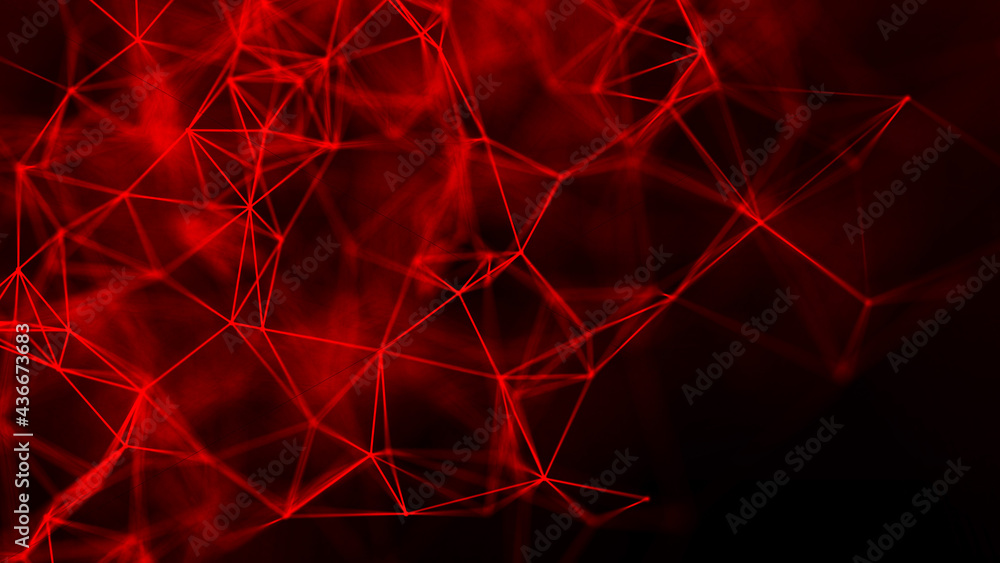 Poster Network connection system.Background with connection dots and lines. Big data vizualization. 3d rendering. 