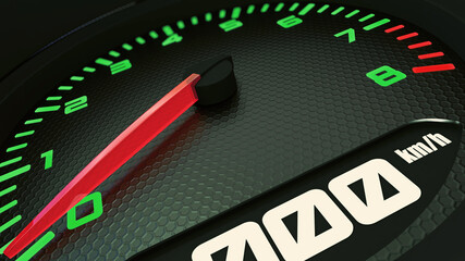 Naklejka premium Racing Car Dashboard 3D Animation