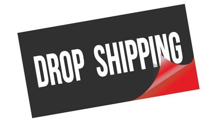 DROP  SHIPPING text on black red sticker stamp.