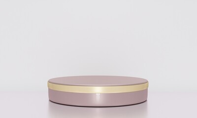 Scene with podium for mock up presentation in minimalism style with copy space, 3d render abstract background