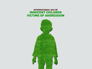 International Day of Innocent Children Victims of Aggression. Abused children 3d illustration isolated on white background.