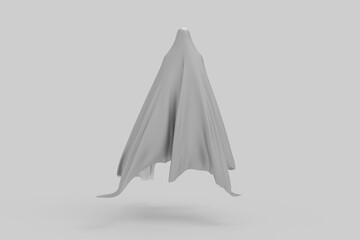 isolated ghost on gray background. 3D render