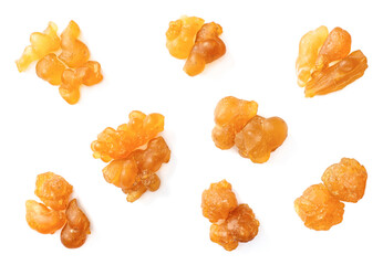 frankincense isolated on the pure white background, top view