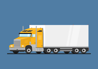 Tractor unit with a semitrailer. Heavy truck and semitrailer. Vector without gradients.