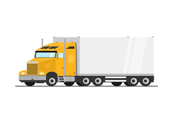Tractor unit with a semitrailer. Heavy truck and semitrailer. Vector without gradients.