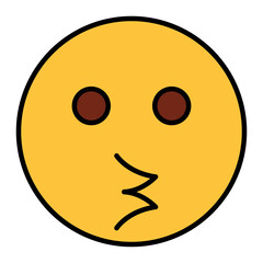 Filled color outline style emoji kiss.