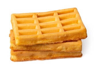 three waffles isolated on white background