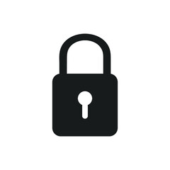 Hand drawn lock icon placed on white background. Vector illustration.