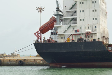 cargo ship in port