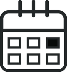 Hand drawn calendar icon. Vector illustration.