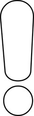 Outlined Cartoon Exclamation Mark. Vector Hand Drawn Illustration Isolated On Transparent Background