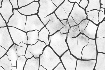 Crack effect texture paper. White watercolor background with broken pattern.