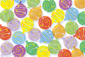 夏をイメージさせる水ヨーヨーのイラストの背景素材