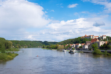 Fototapeta na wymiar the ancient city of Pirna, through which the Elba River flows