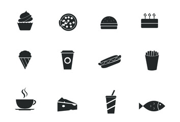 Simple Drink and Cafe Icon Set With Line Style Contain Such Icon as Glass, Water, Wine, Coffee, Milk, Tea, Beer, Cup, Bottle, Alcohol, Juice, Cheers