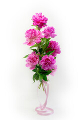 Bouquet of fresh pink peonies.