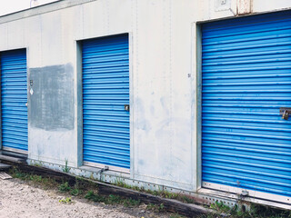 blue shutters on the wall
