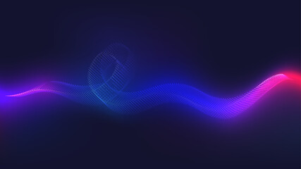 Dot light spiral sound wave background