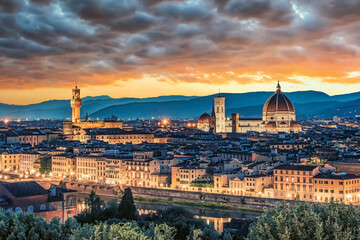 Fototapeta na wymiar Florence city panorama in Tuscany, Italy